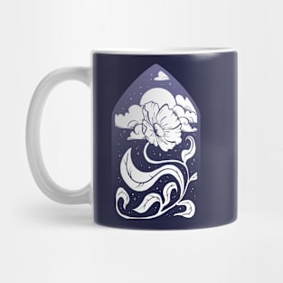 I bloom at night - blue gradient Mug